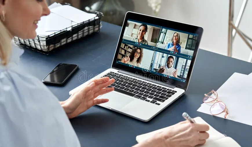 Startup team virtual meeting